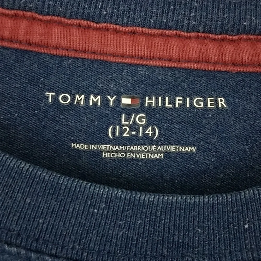 𝅺tommy Hilfiger LG 12-14 boys tshirt flag logo
